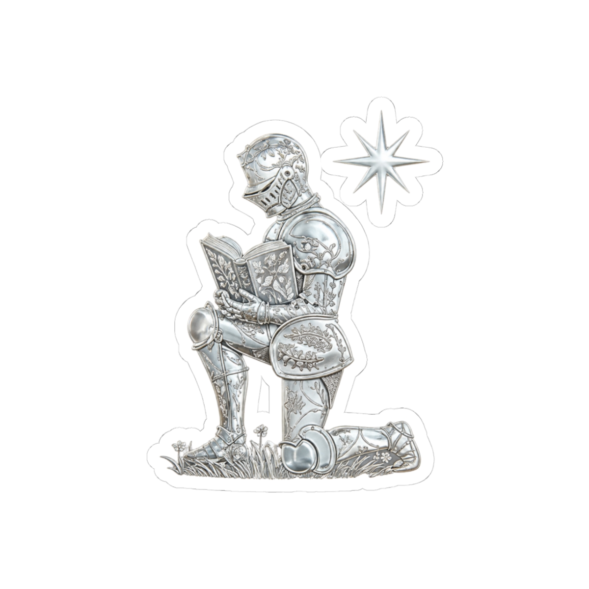 Shiny Silver Knight vinyl sticker - Official stickers merchandise
