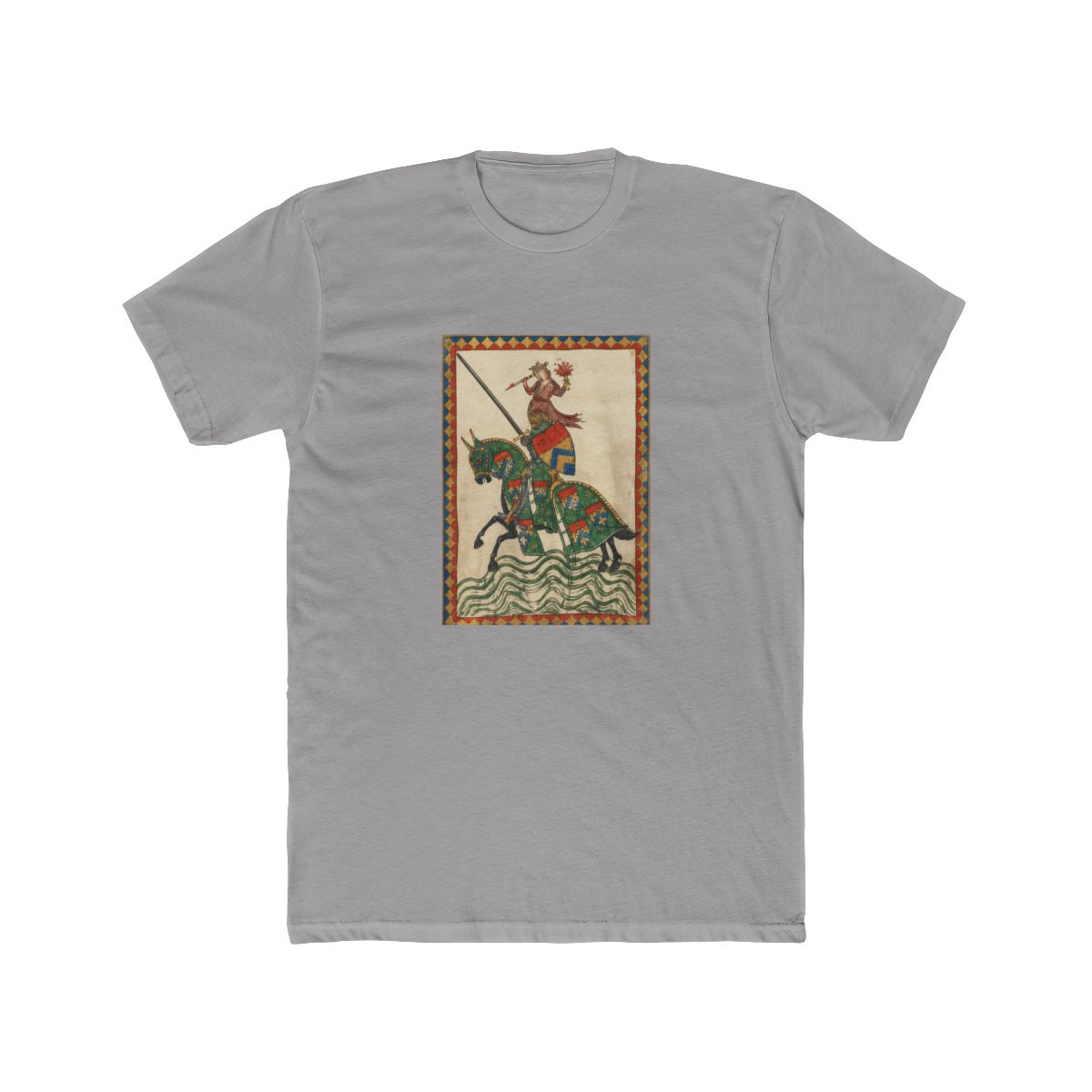 Val "featuring a medie illustration of a knight on horseback. The knight is" T-Shirt - Official t-shirts merchandise