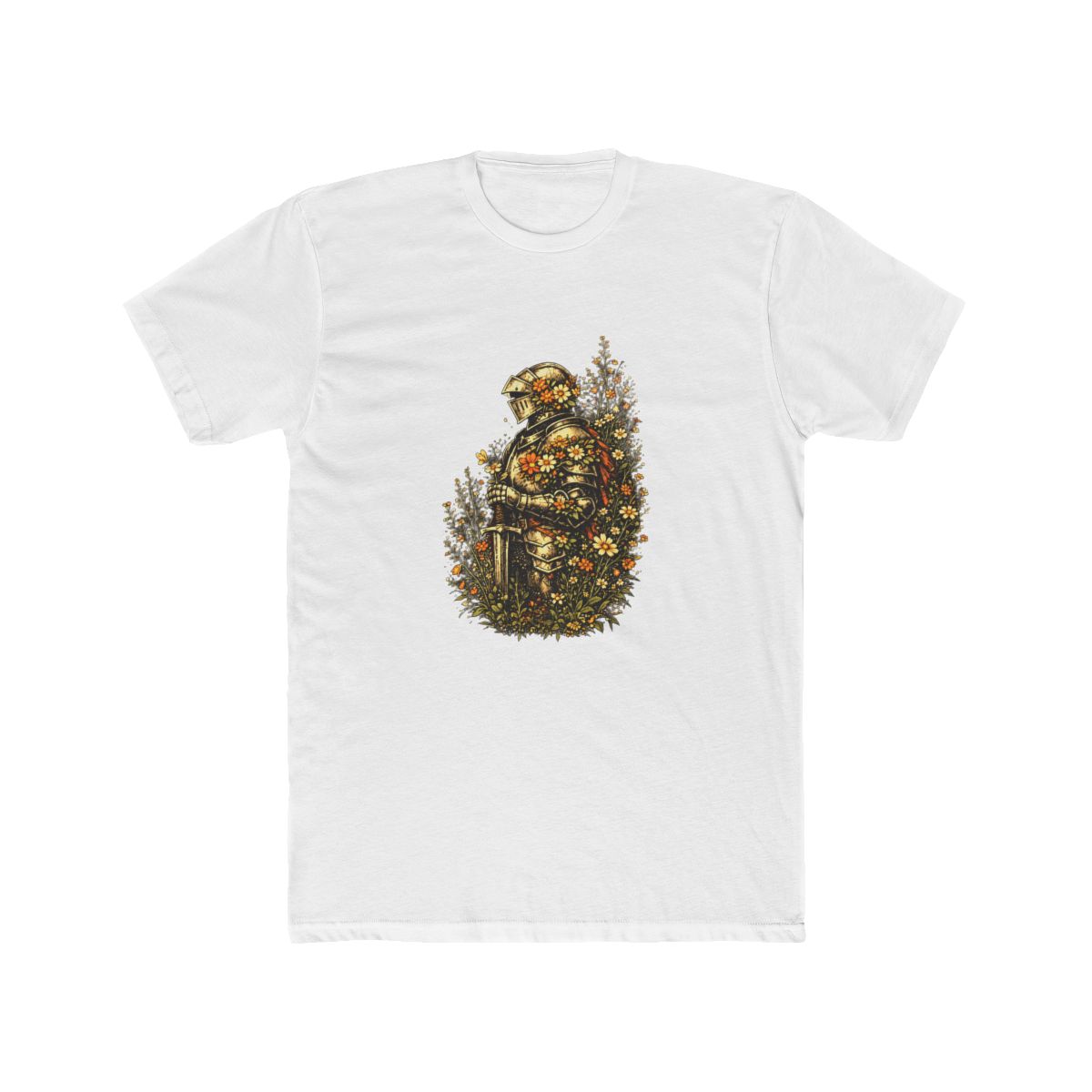 Knight Golden Armor Floral Sword T-Shirt - Official t-shirts merchandise