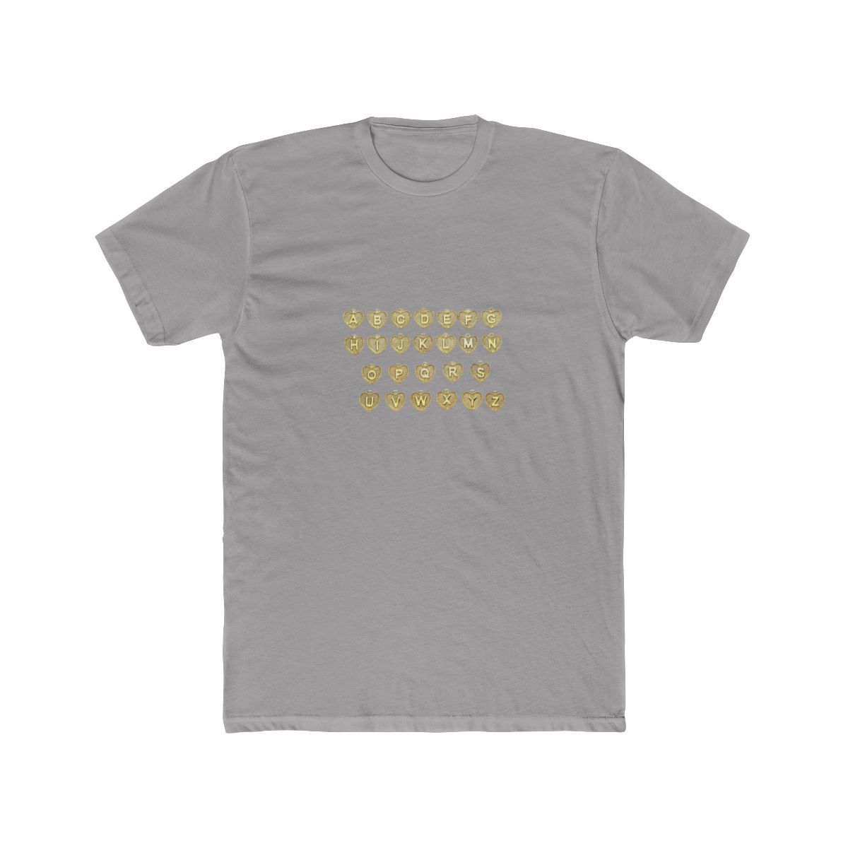 Gold Heart Letter Charm T-Shirt - Official t-shirts merchandise