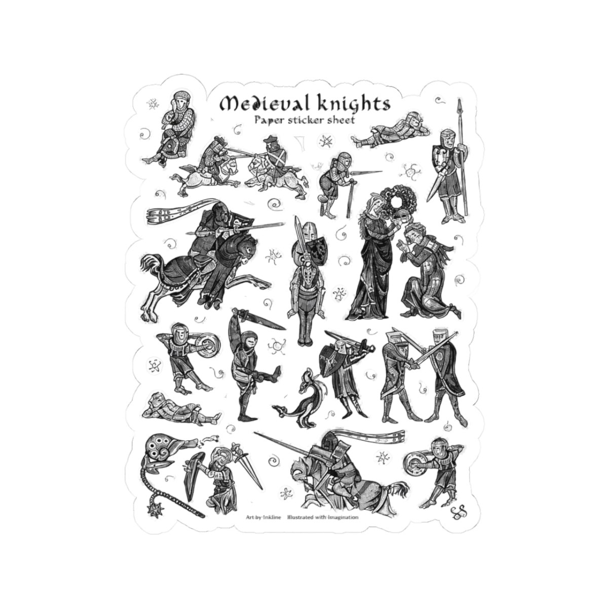 Val "sheet MEDIE KNIGHTS Funny whimsical historical stickers for journaling" Sticker - Official stickers merchandise