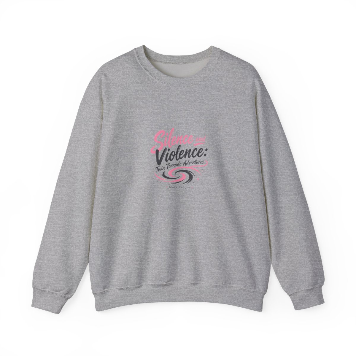 Maia Knight "Silence and Violence: Twin Tornado Adventures" Crewneck - alternate angle 2, merchandise