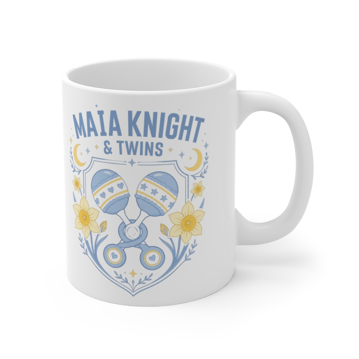 Maia Knight "Maia Knight & Twins" White Mug