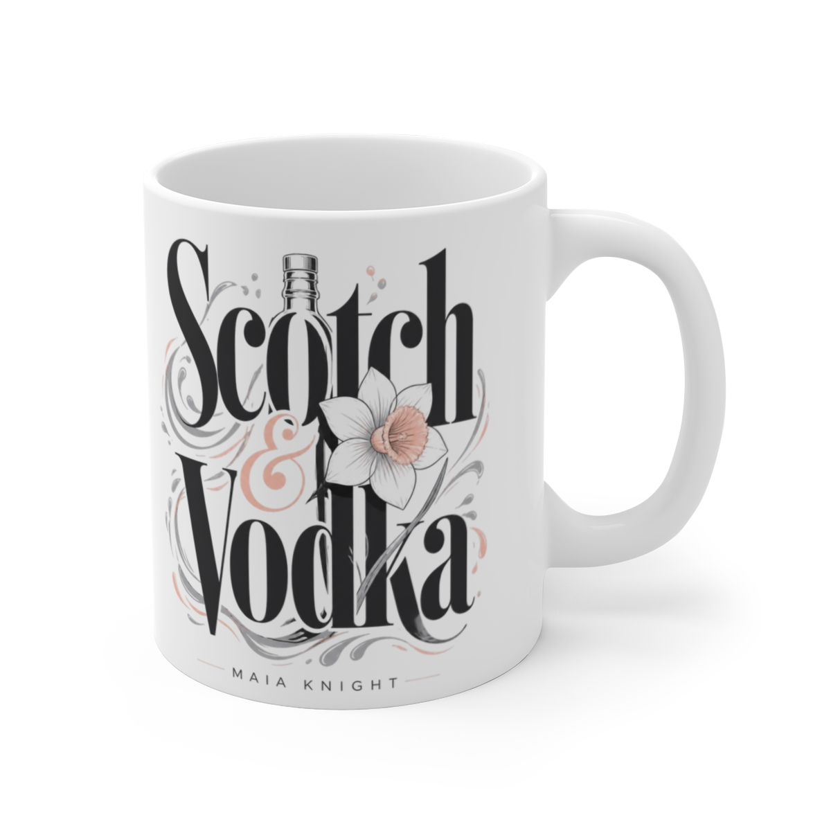 Maia Knight "Scotch & Vodka" White Mug