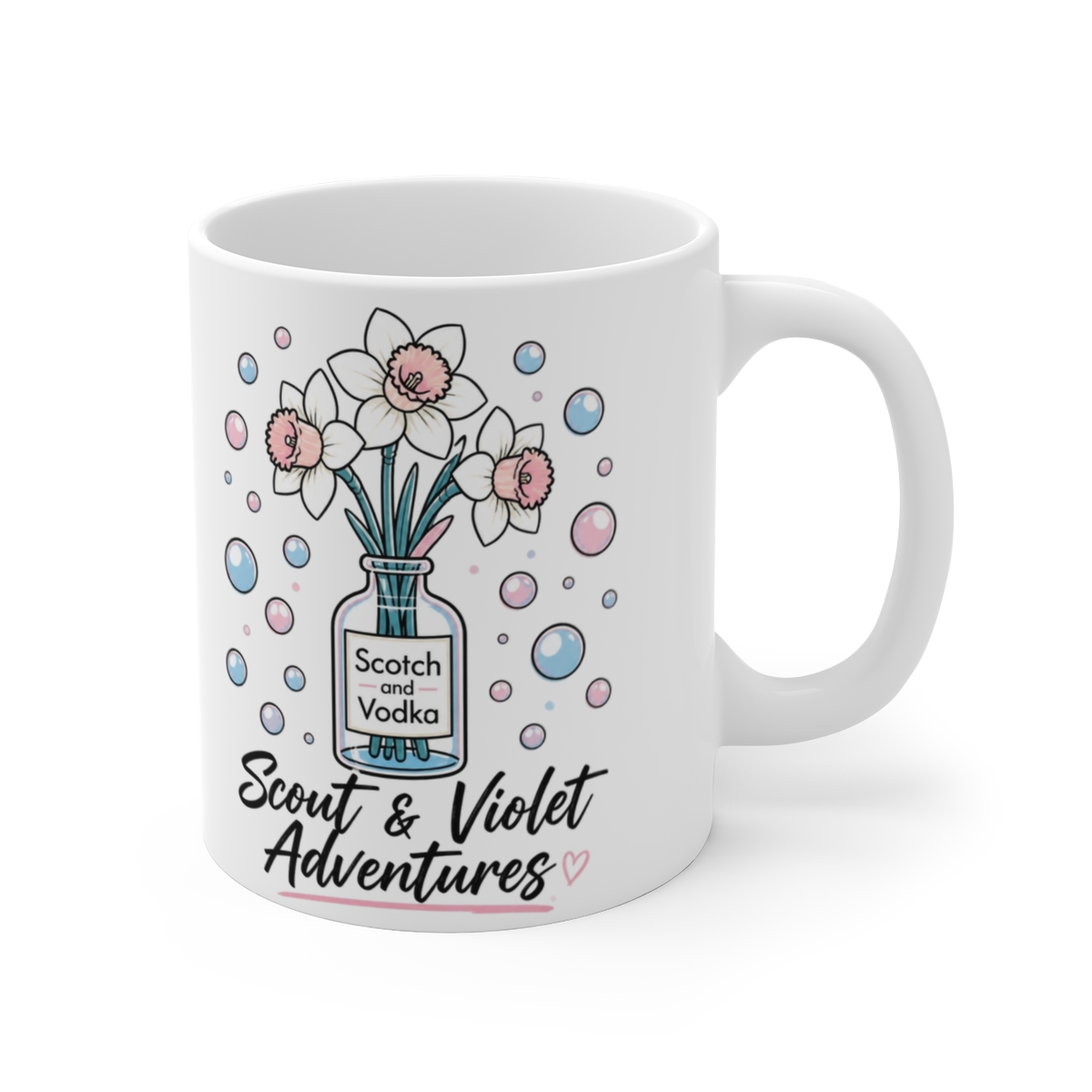 Maia Knight "Scotch and Vodka" White Mug