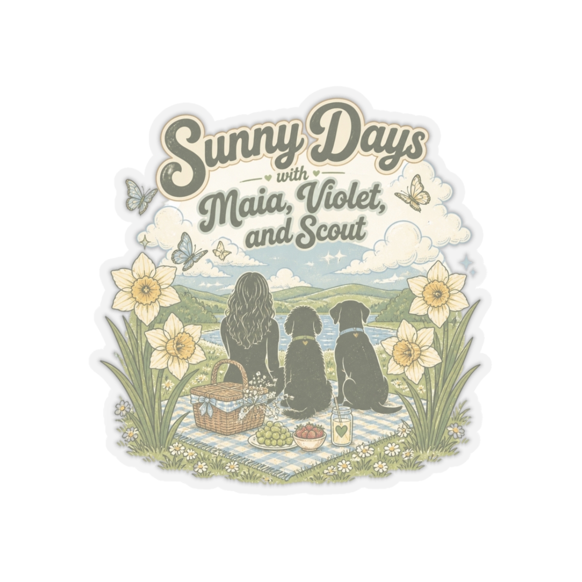 Maia Knight "Sunny Days with Maia, Violet, and Scout" Sticker