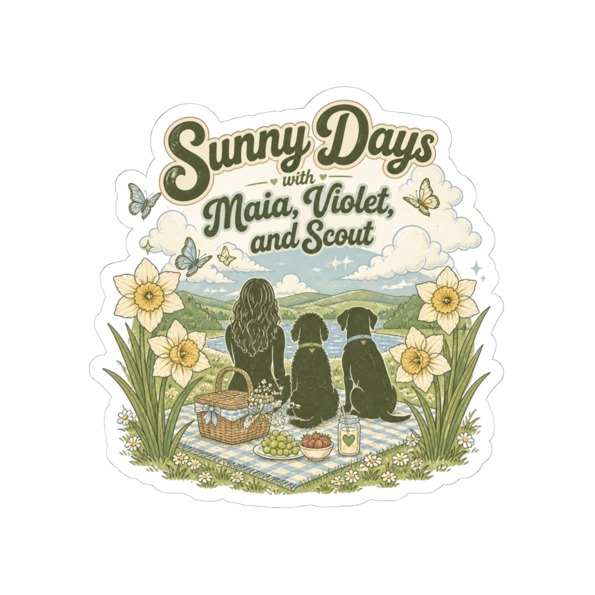 Maia Knight "Sunny Days with Maia, Violet, and Scout" Sticker